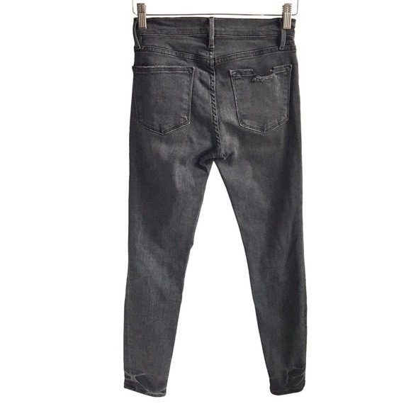 FRAME Le Skinny de Jeanne Crop Denim Jeans in Jackson Peak Black Gray Wash 26 - Picture 8 of 17